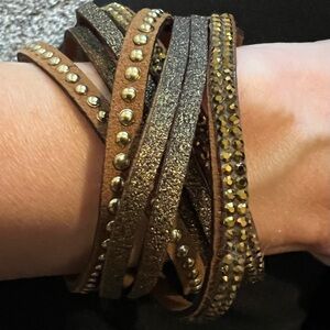 Paparazzi Gold and Bronze Layered Strappy Bracelet